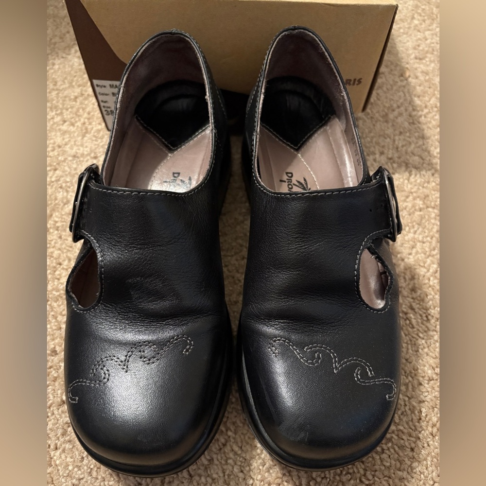 Black Leather Mary Jane Shoes